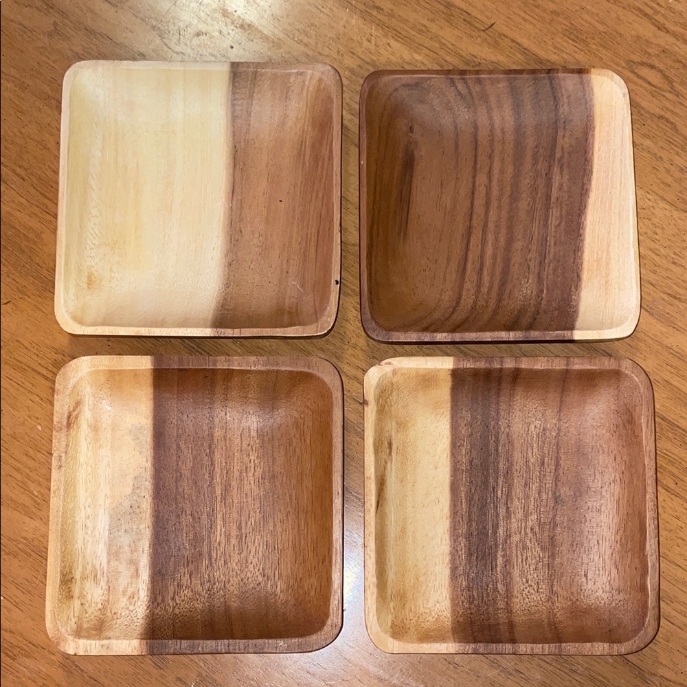 4 Crate&Barrel 5.75” appetizer wood plates